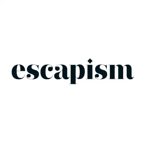 escapism text in bold serif font on white background