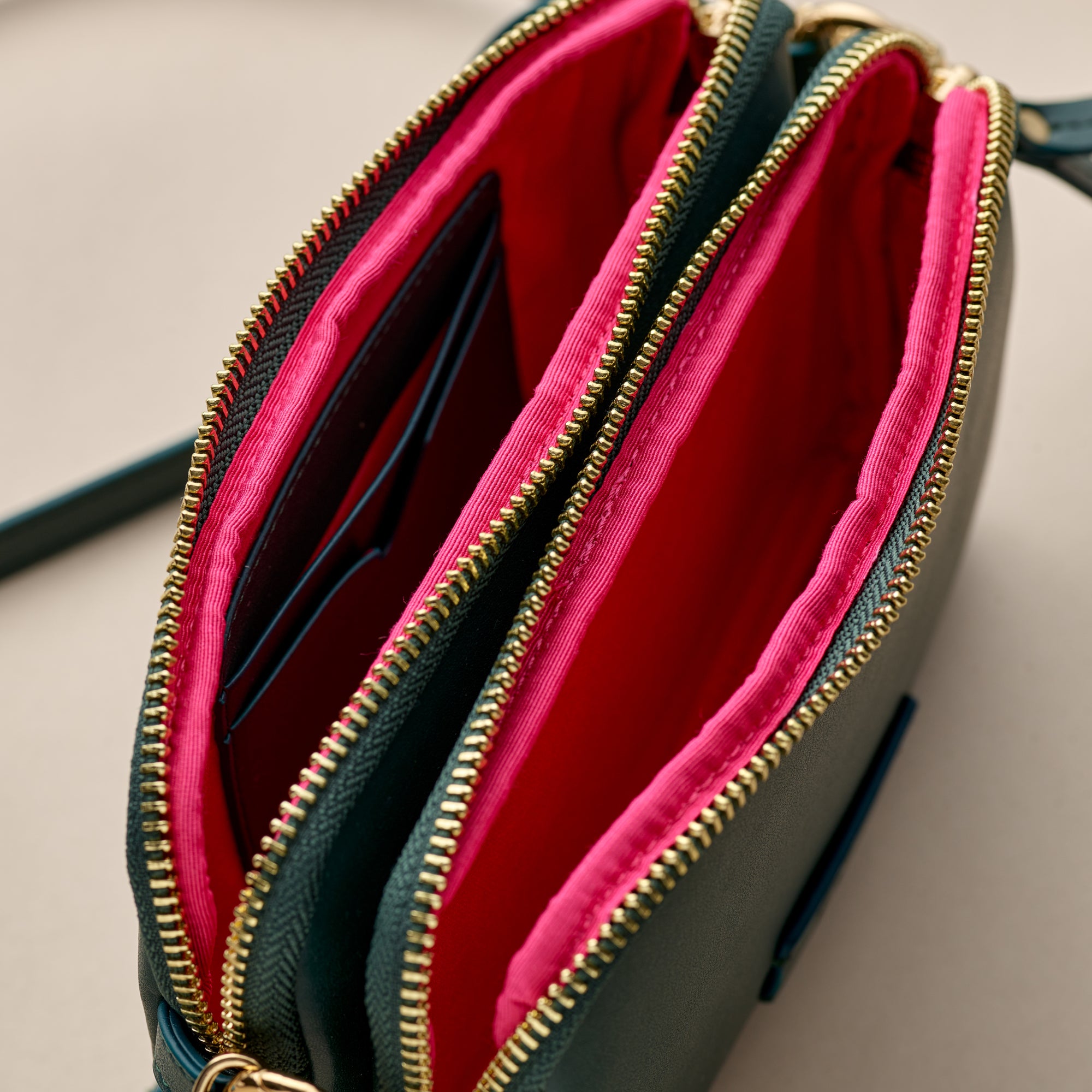 2 zip Meggie cross body bag