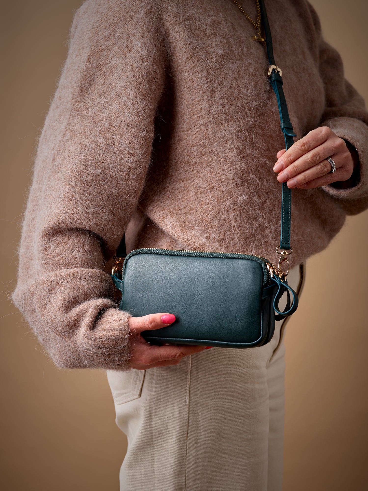 2 zip Meggie cross body bag